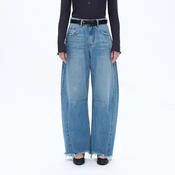 High Rise Drop Crotch Barrel Denim