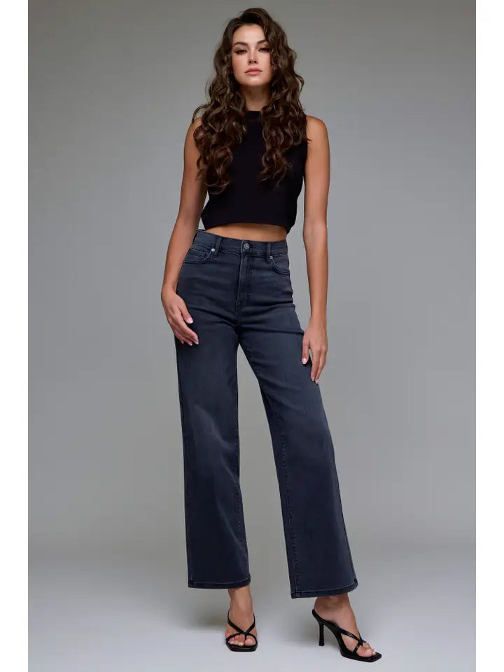 Black High Rise 31" Inseam Dad Jean