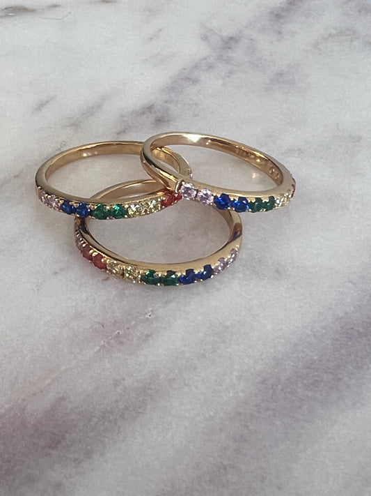 Multi Color Stone Ring