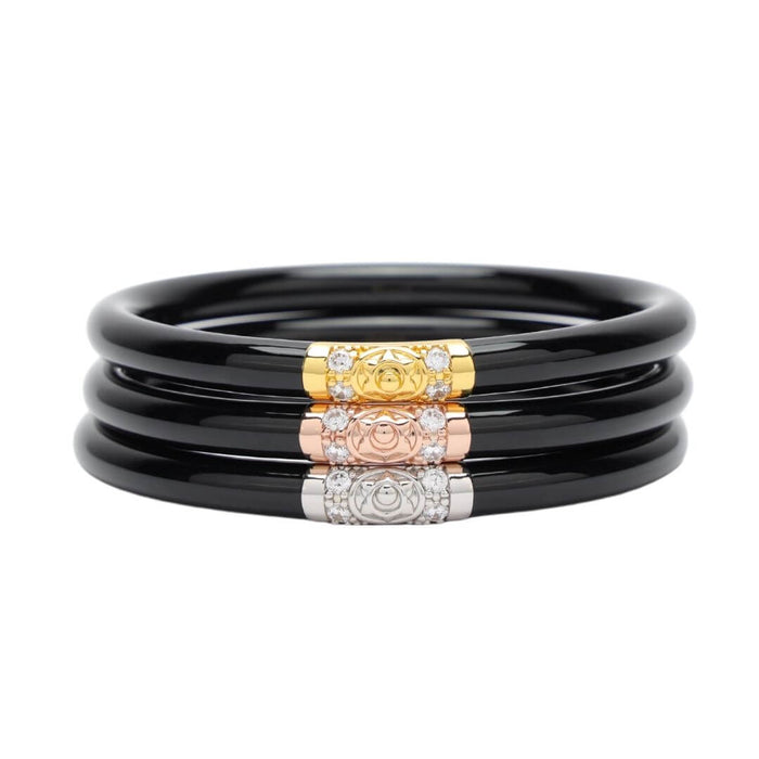 BuDah Girl THREE KINGS ALL WEATHER BANGLES® (AWB®) - BLACK, IVORY, PINK