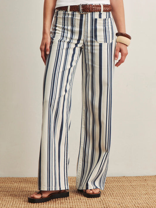 Marine Full Length Striped Pants