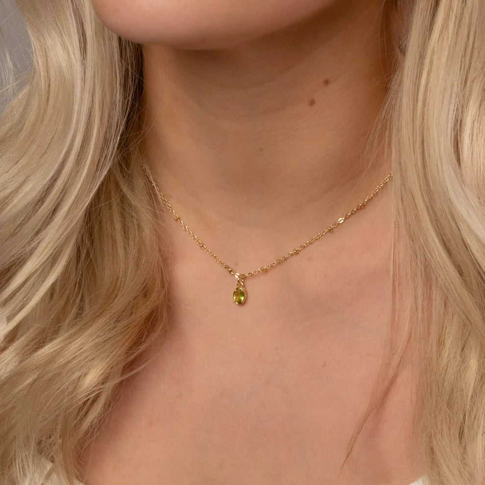Oval Set Stone Necklace