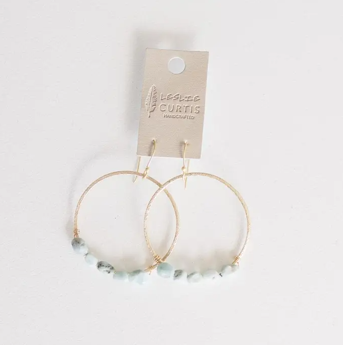 Sailor Larimar Bead Earrings