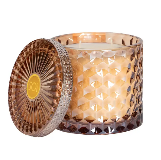 Hazelnut Macchiato Candle- Glass Shimmer Vessel