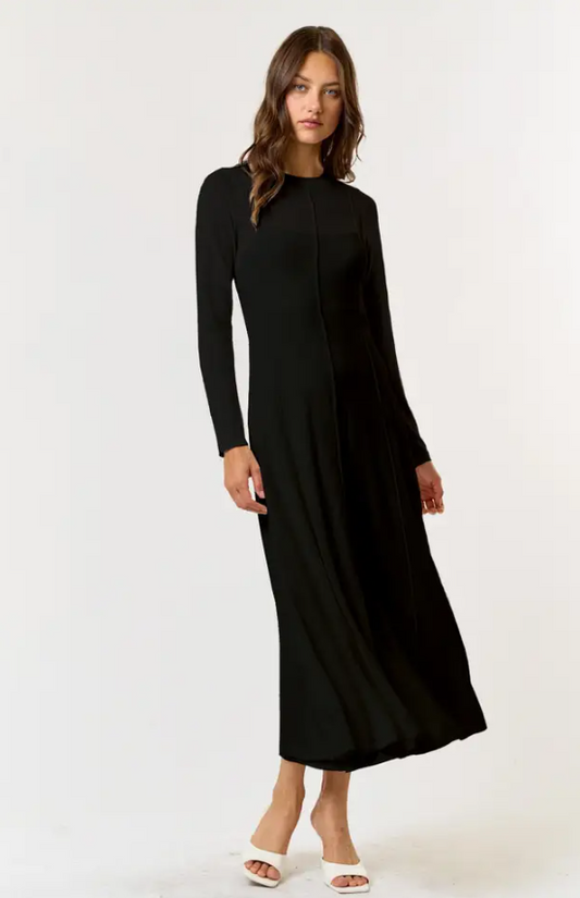 Seamed Flare Maxi Dress