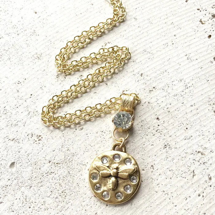 Cross Bee Serenity Necklace