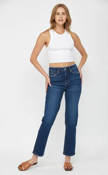 Super High Wedge Straight Leg Jean