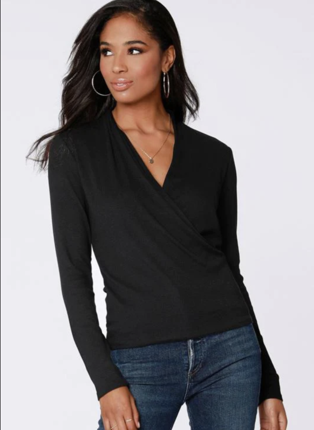 Long Sleeve Surplice Top