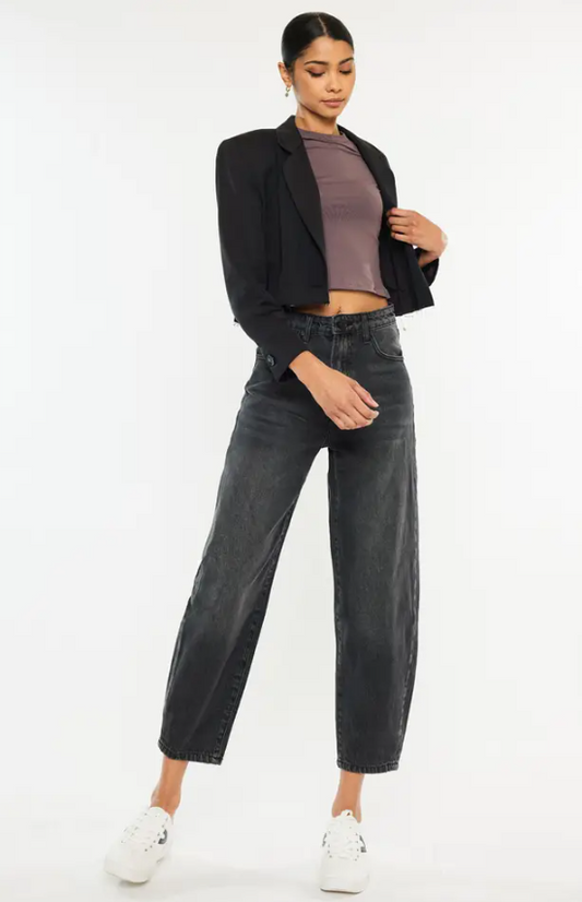 Ultra High Rise Balloon Jean- Dark Grey