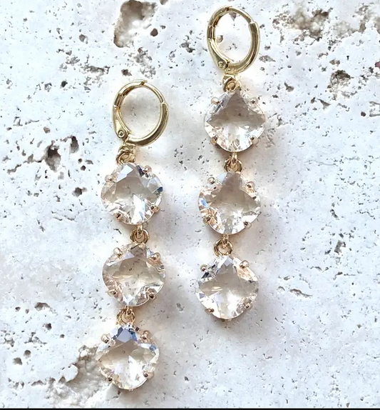 Crystal Triple Drop Earring