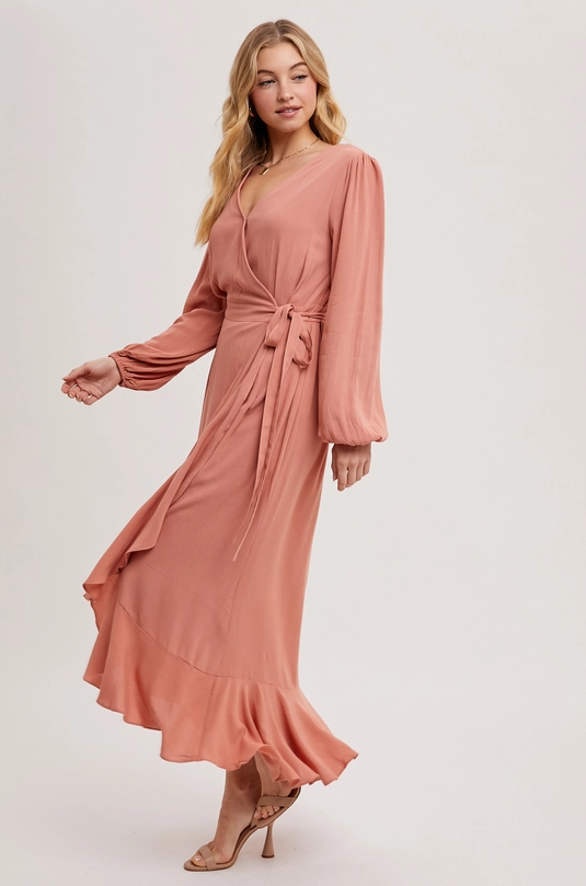 Ruffle Wrap Dress