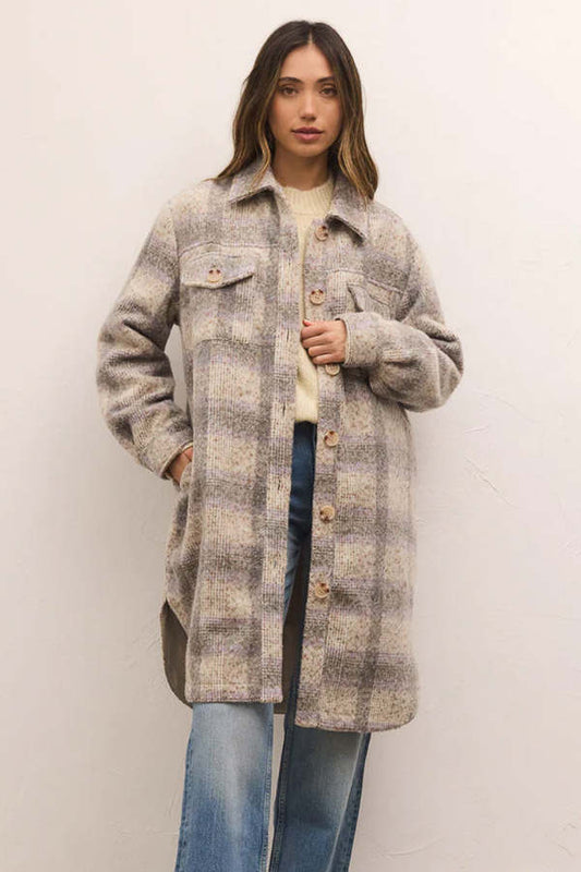 SONOMA PLAID LONG SHIRT JACKET