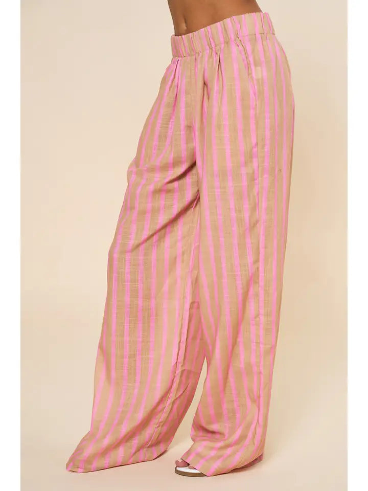 The Striped Linen Wide-Leg Pant