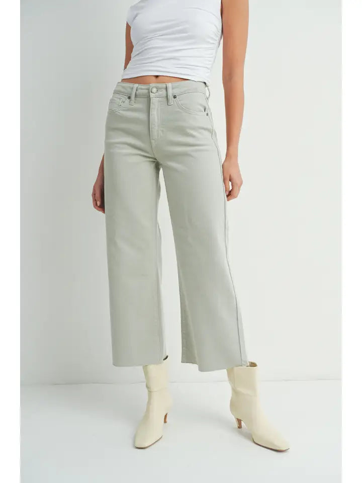 Olive - Slim Wide Leg