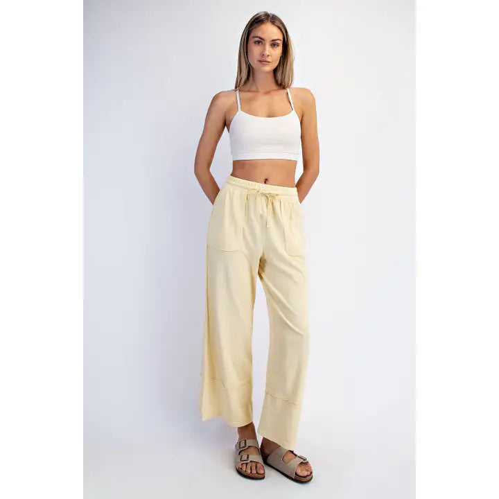 Mineral Washed Wide Leg Pant