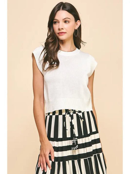 Cap Sleeves Knit Top