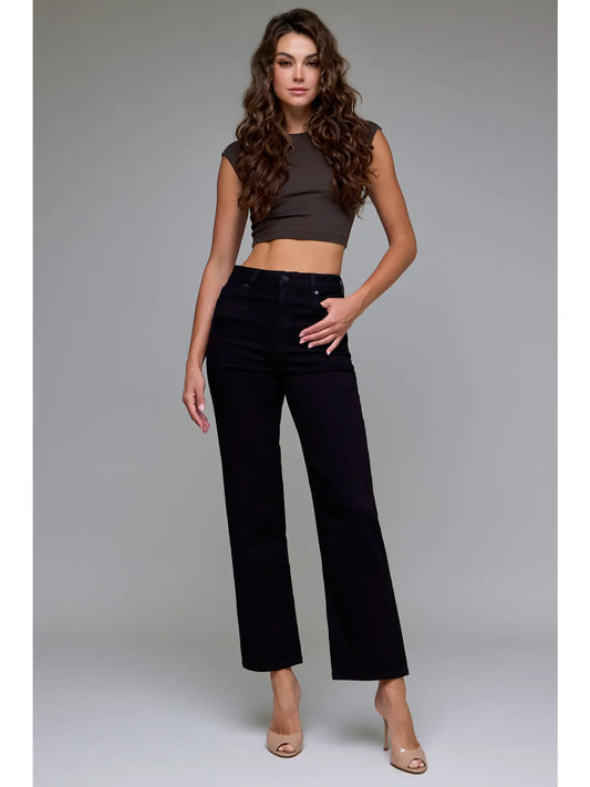 Ultra Dark Black straight leg jean