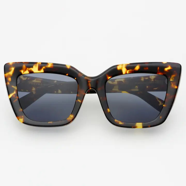 Portofino Acetate Oversized Cat Eye Sunglasses Tortoise
