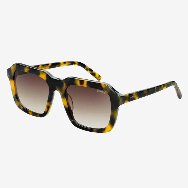 Charlie Acetate Unisex Rectangular Sunglasses - Yellow Tortoise