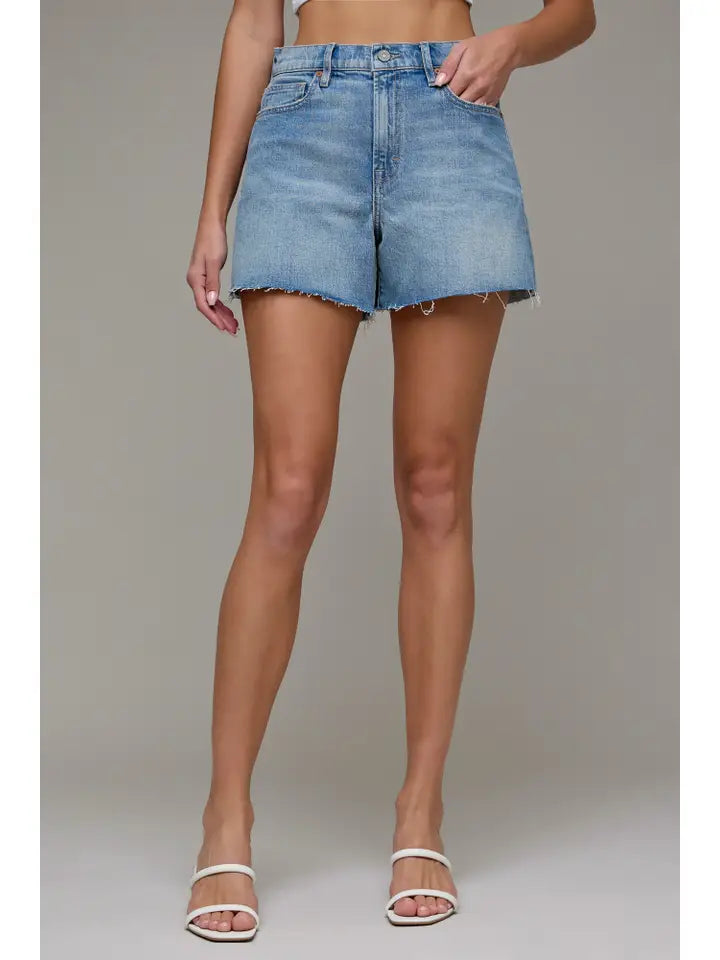 Medium Wash Classic 4in A Line Shorts