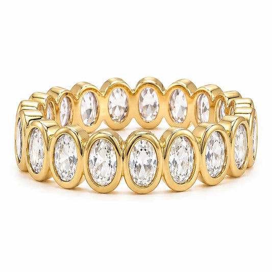 Oval Bezel Crystal Eternity Ring