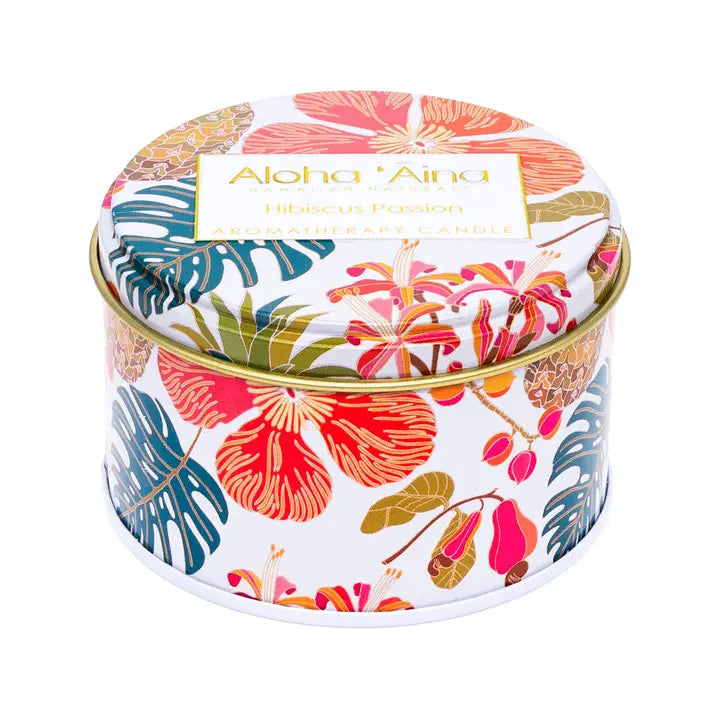 Aloha 'aina - Hibiscus Passion Gold Tin Candle