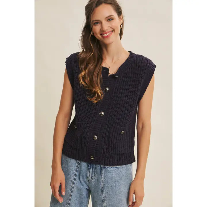 Timeless Charm Antique Button-Down Sweater Vest