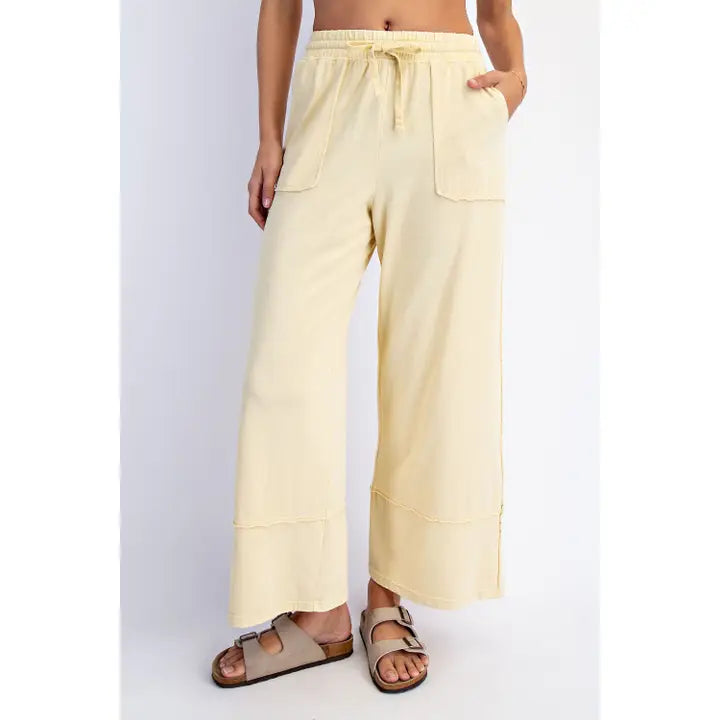 Mineral Washed Wide Leg Pant