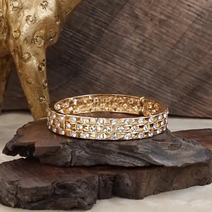 Luxe Check – Checker Crystal Stretch Bangle