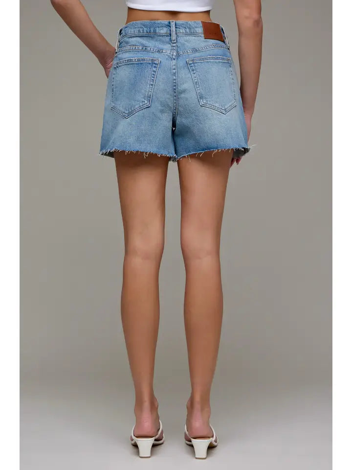 Medium Wash Classic 4in A Line Shorts
