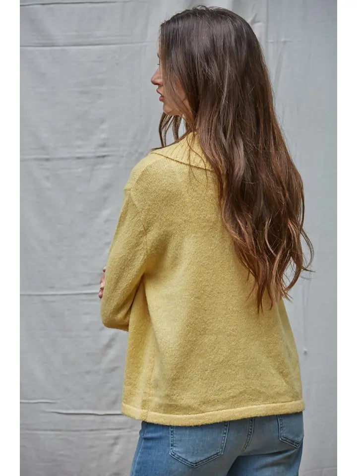Knit Sweater Buttondown Collared Cardigan Top