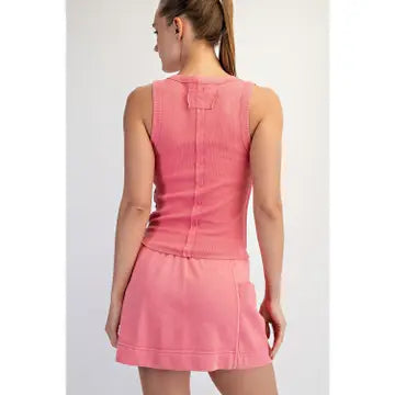 Mineral Washed Cotton Rib Sleeveless Tank