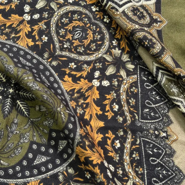 Ornate Border Square Scarf