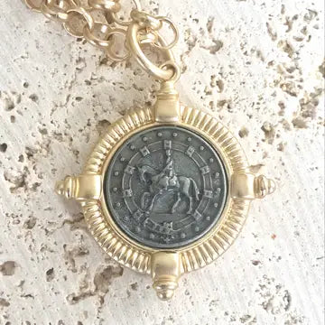 Horse Equestrian Jewelry Coin Necklace Boutique Ranch