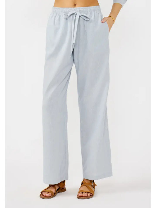 Blue Stripe Tie Waist Pant