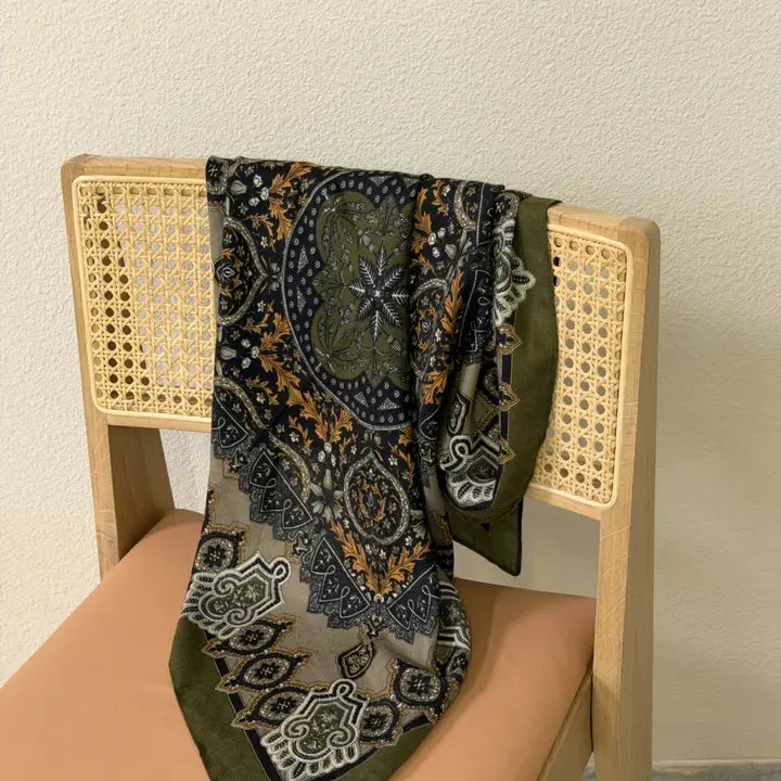 Ornate Border Square Scarf