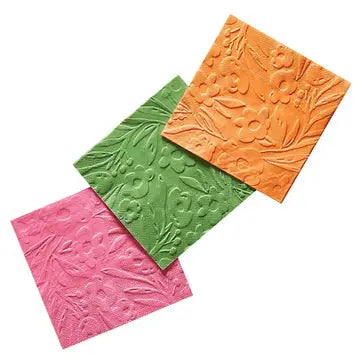 Embossed Cocktail Napkins - Flowers  Material