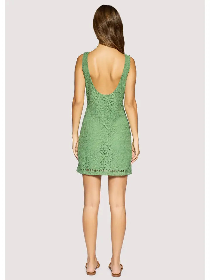 Marisol Mini Dress - Summer Green Low Round Back