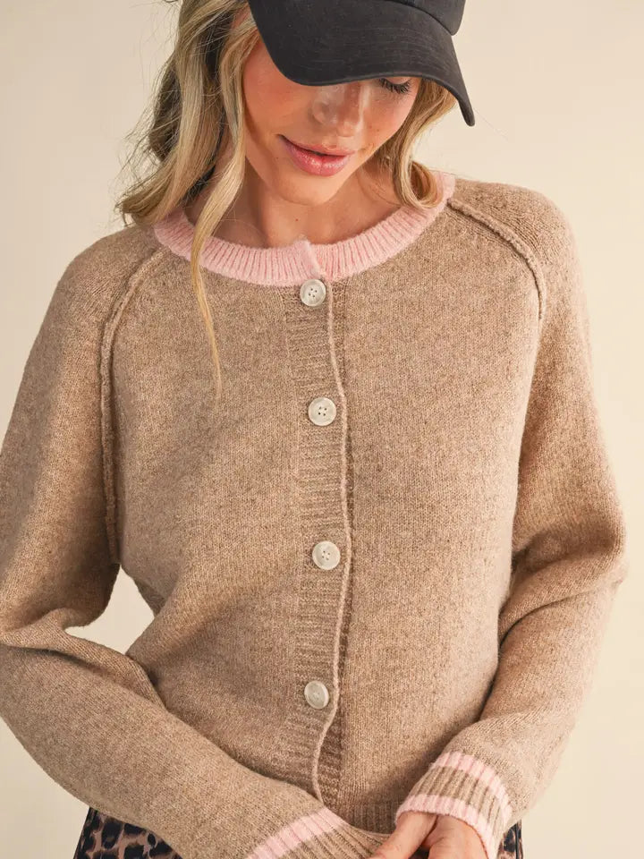 Two Tone Cardigan Sweater