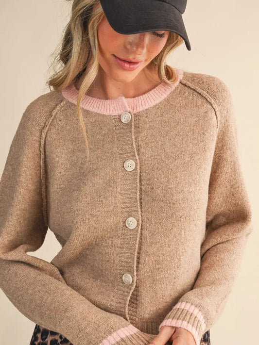 Two Tone Cardigan Sweater