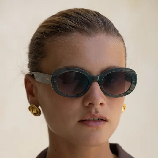 Aria Acetate Womens Oval Sunglasses