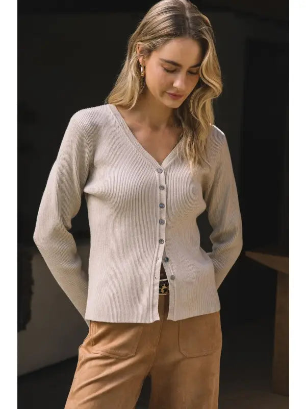 Button Down Long Sleeve Top