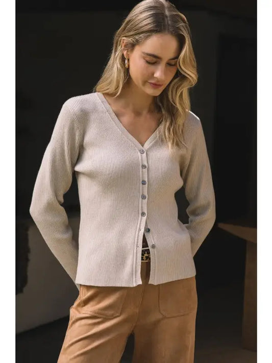 Button Down Long Sleeve Top