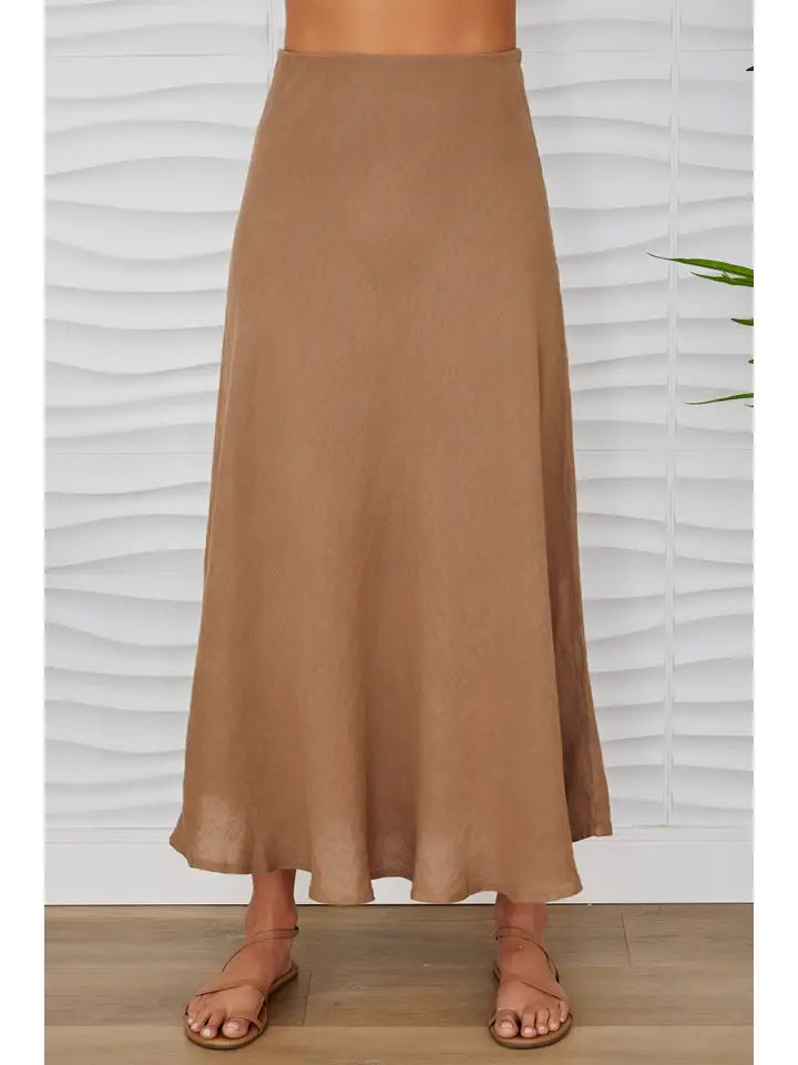 Crinkle Linen Maxi Skirt