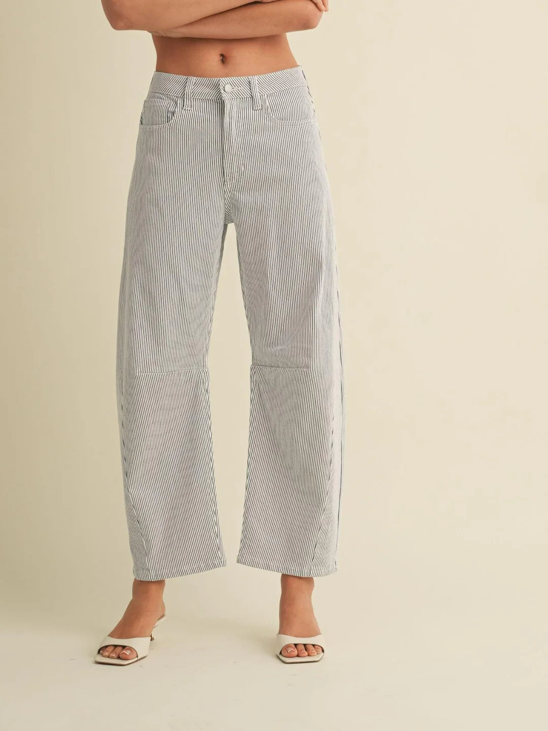 Striped Barrel Jean