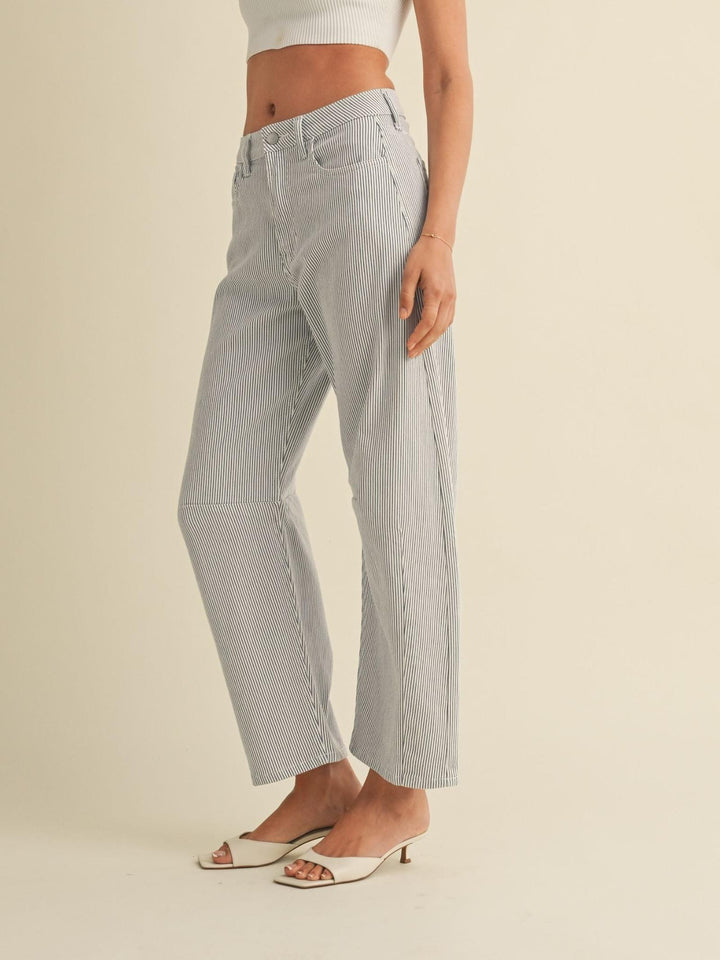 Striped Barrel Jean