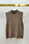 ITALIAN KNIT SLEEVELESS MOCK NECK TOP