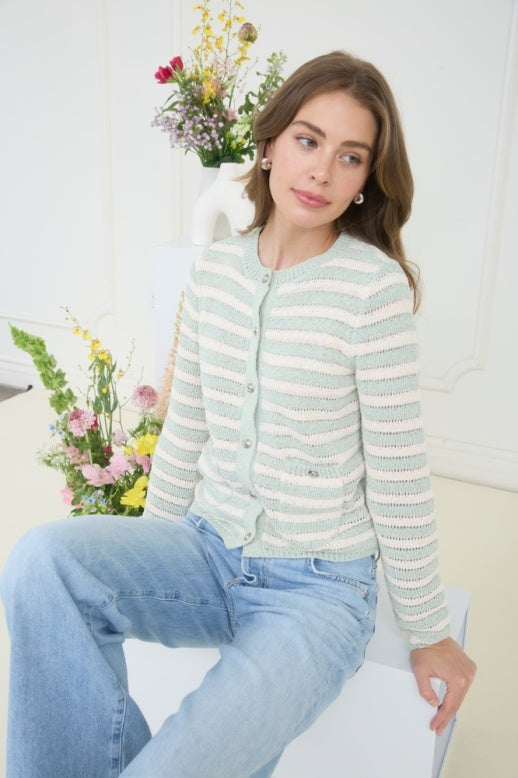 Stripe Knit Cardigan